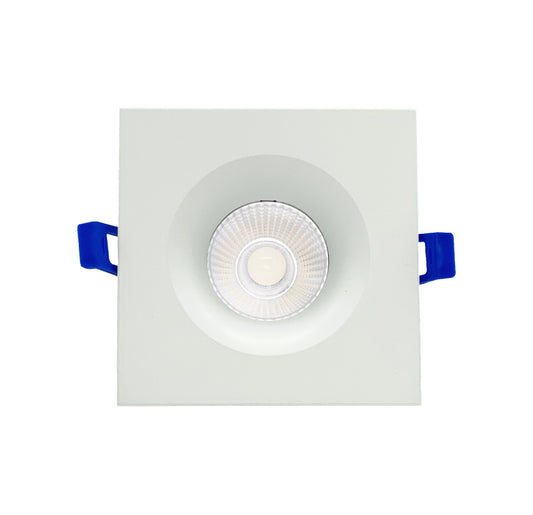 3.5" 5CCT LED Square Baffle Recessed Fixture (Fix Angle) - White