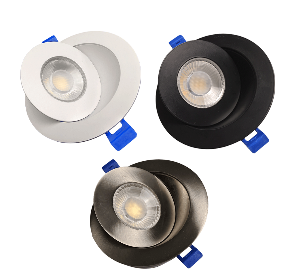 3.5" 5CCT LED Gimbal Recessed Fixture Round White/Black/Brushed Nickel