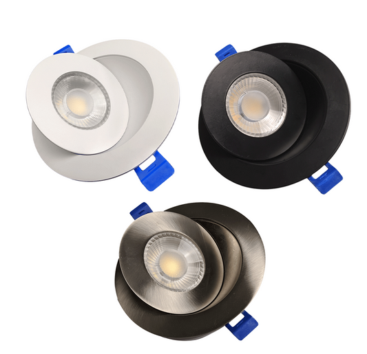 3.5" 5CCT LED Gimbal Recessed Fixture Round White/Black/Brushed Nickel