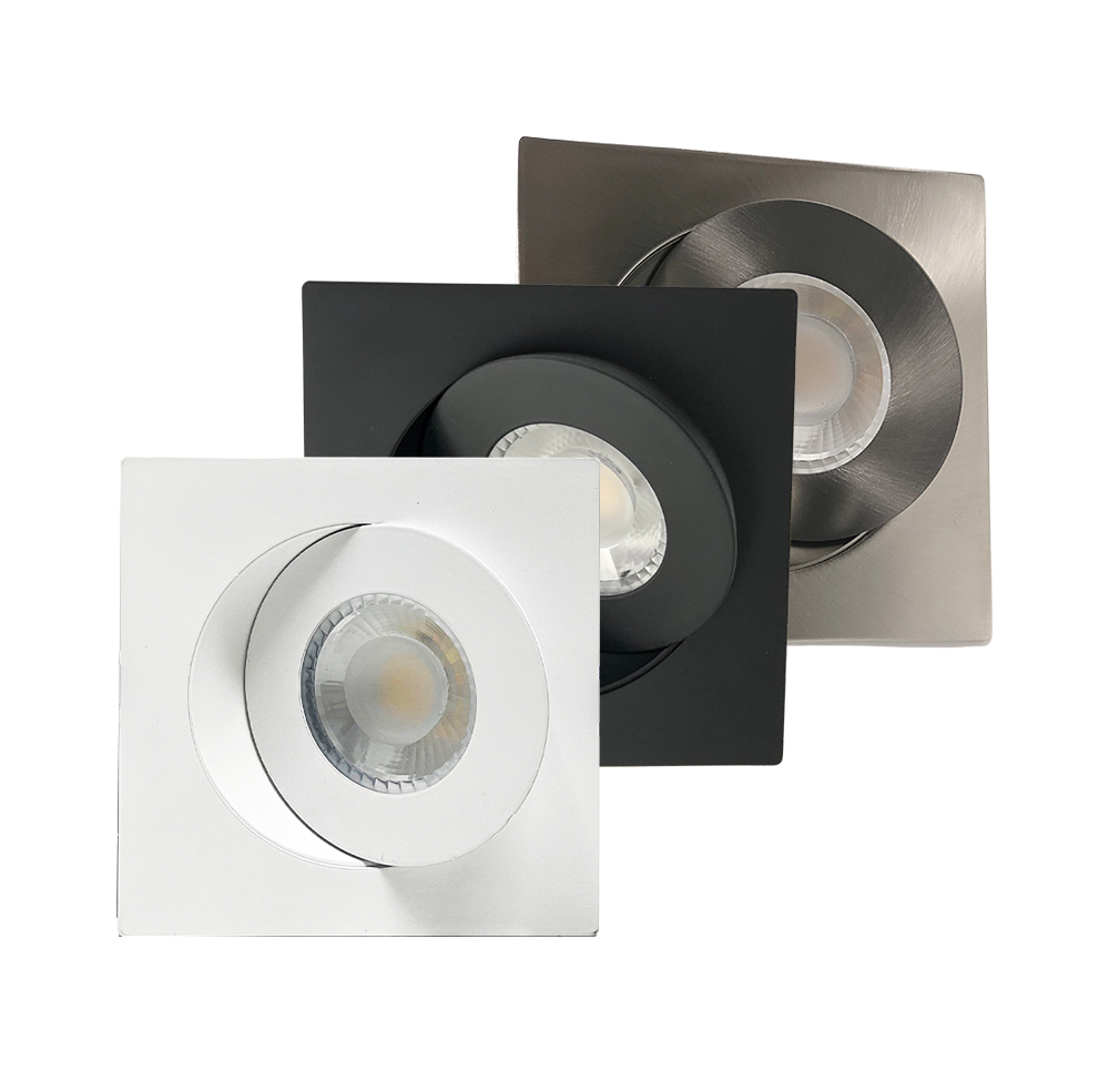 4" 5CCT LED Recessed Lighting Gimbal Square White/Black/Brushed Nickel