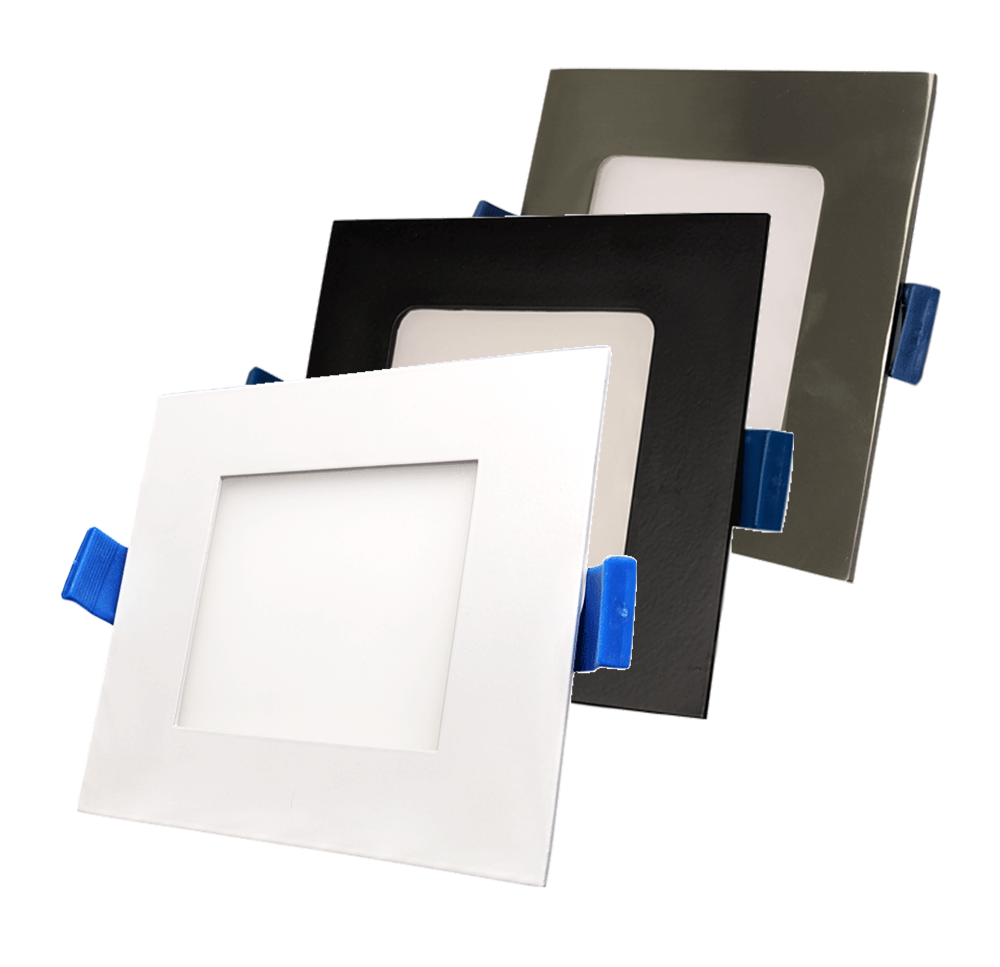 4" LED Slim Panel Square White/Black/Brushed Nickel