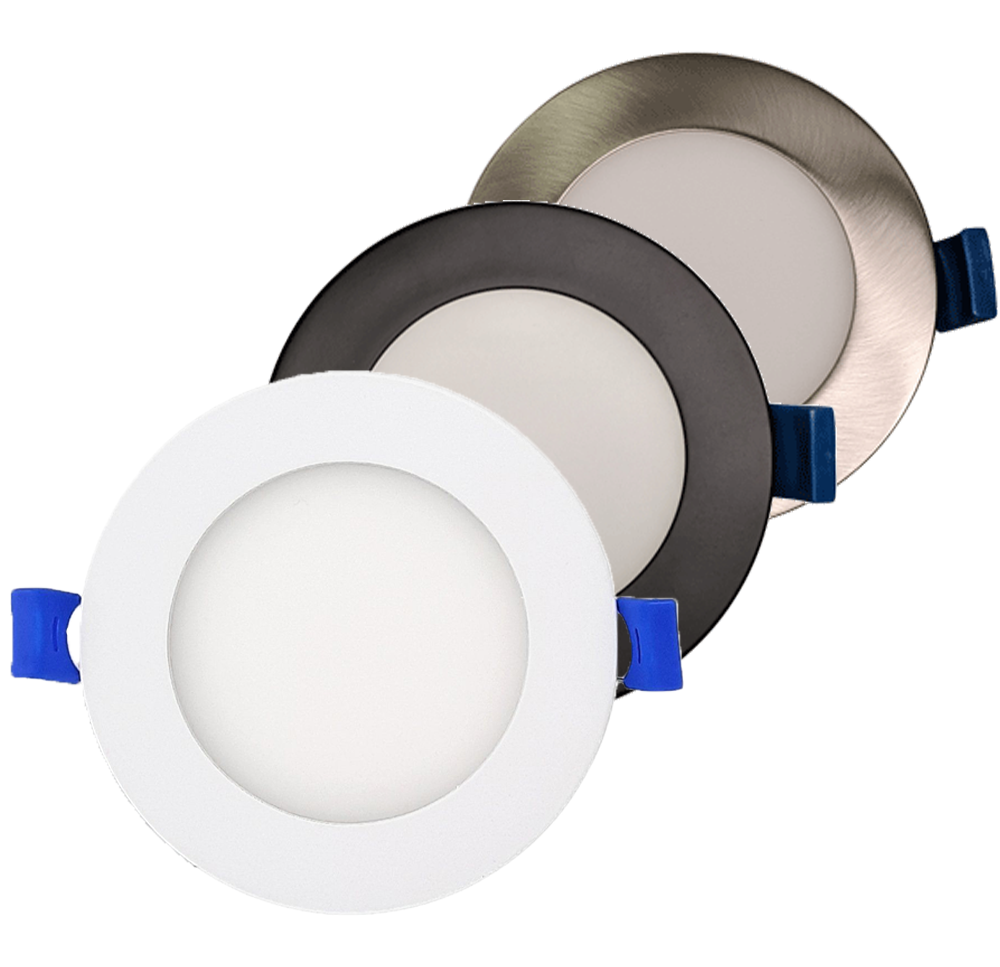 4" LED Slim Panel Round White/Black/Brushed Nickel